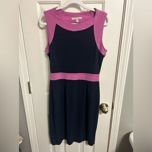 Banana Republic Navy & Pink Sleeveless Sheath Dress Size Small